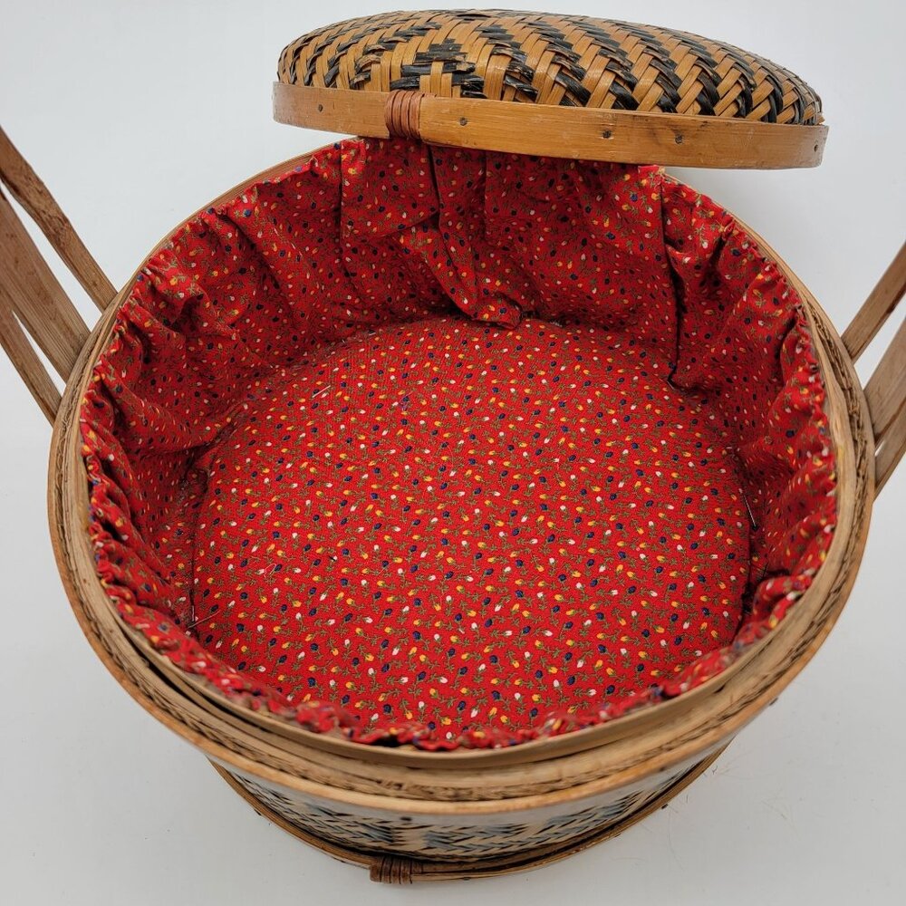 Vintage Chinese Woven Bamboo Wedding Basket - Picture 7 of 10